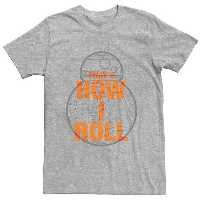 Big & Tall Star Wars Force Awakens BB-8 Thats How I Roll Tee, Mens Athletic Grey Product Image