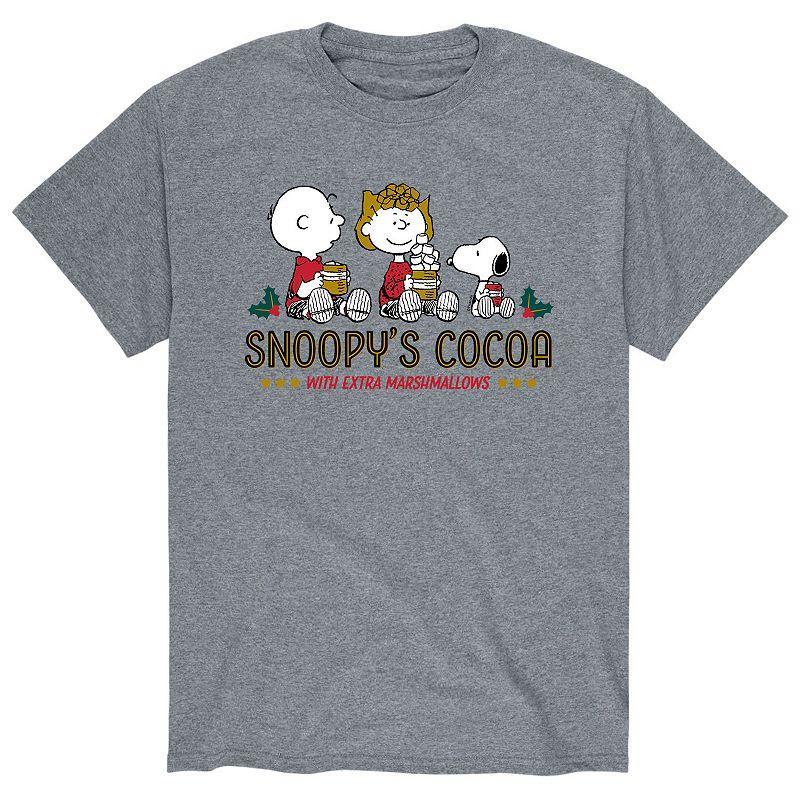 Mens Peanuts Snoopys Cocoa Tee Med Grey Product Image