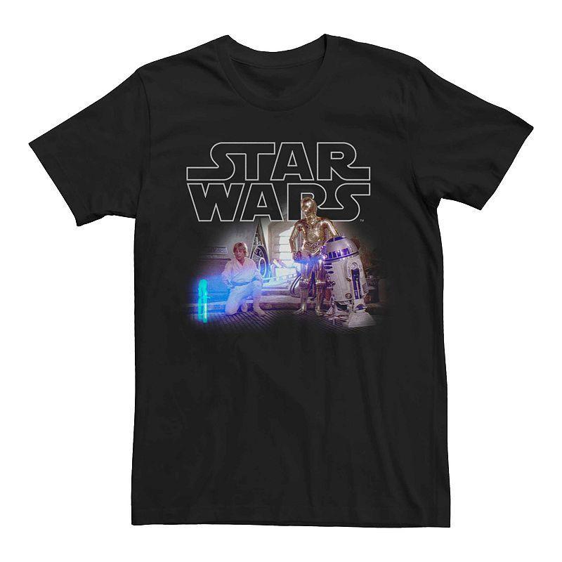 Mens Star Wars Luke Skywalker Hologram Classic Poster Graphic Tee Product Image