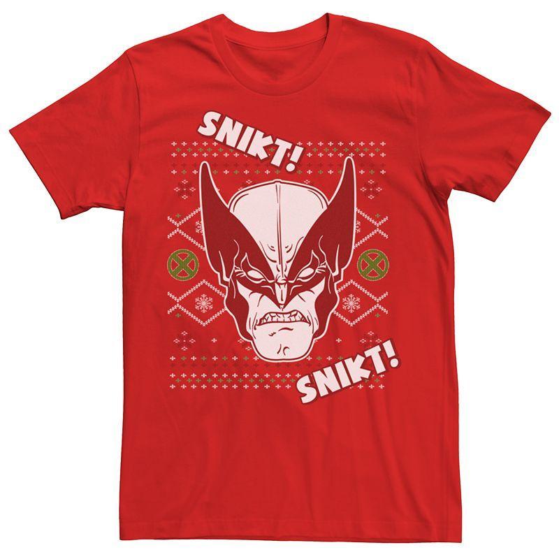 Mens Marvel X-Men Wolverine Ugly Sweater Graphic Tee Red Product Image