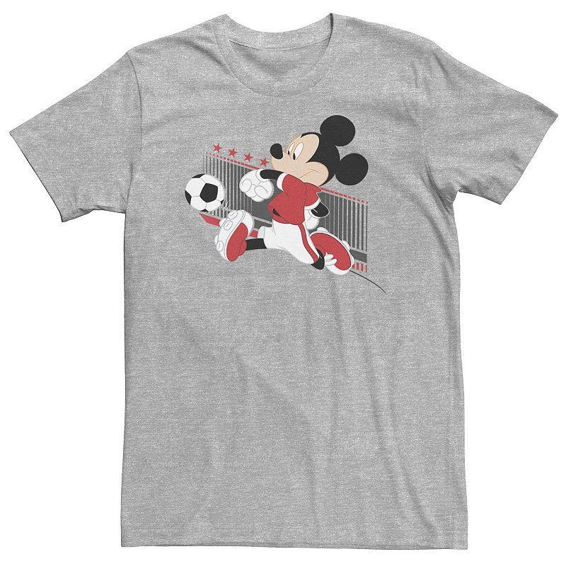 Big & Tall Disney Mickey Mouse Denmark Soccer Uniform Portrait Tee, Mens Athletic Grey Product Image