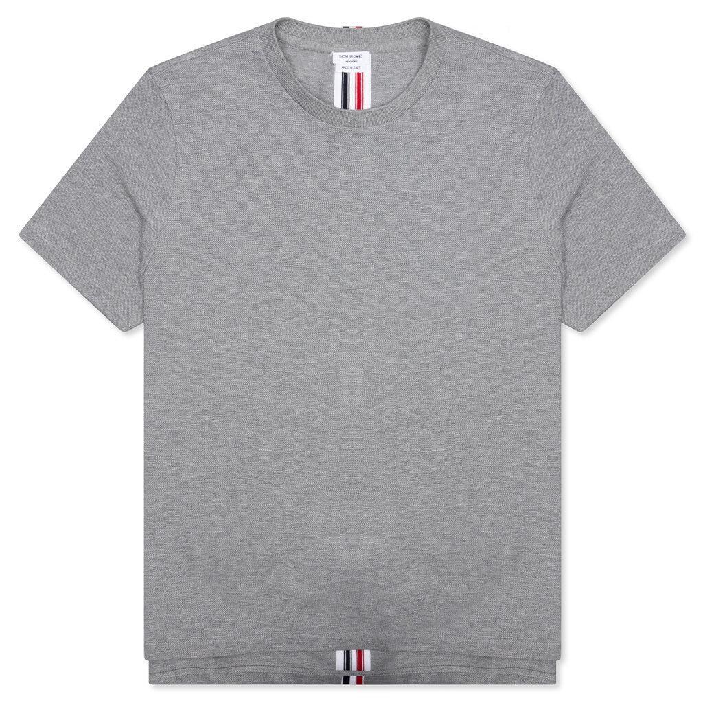 Center Back Stripe Pique Tee - Light Grey Male Product Image