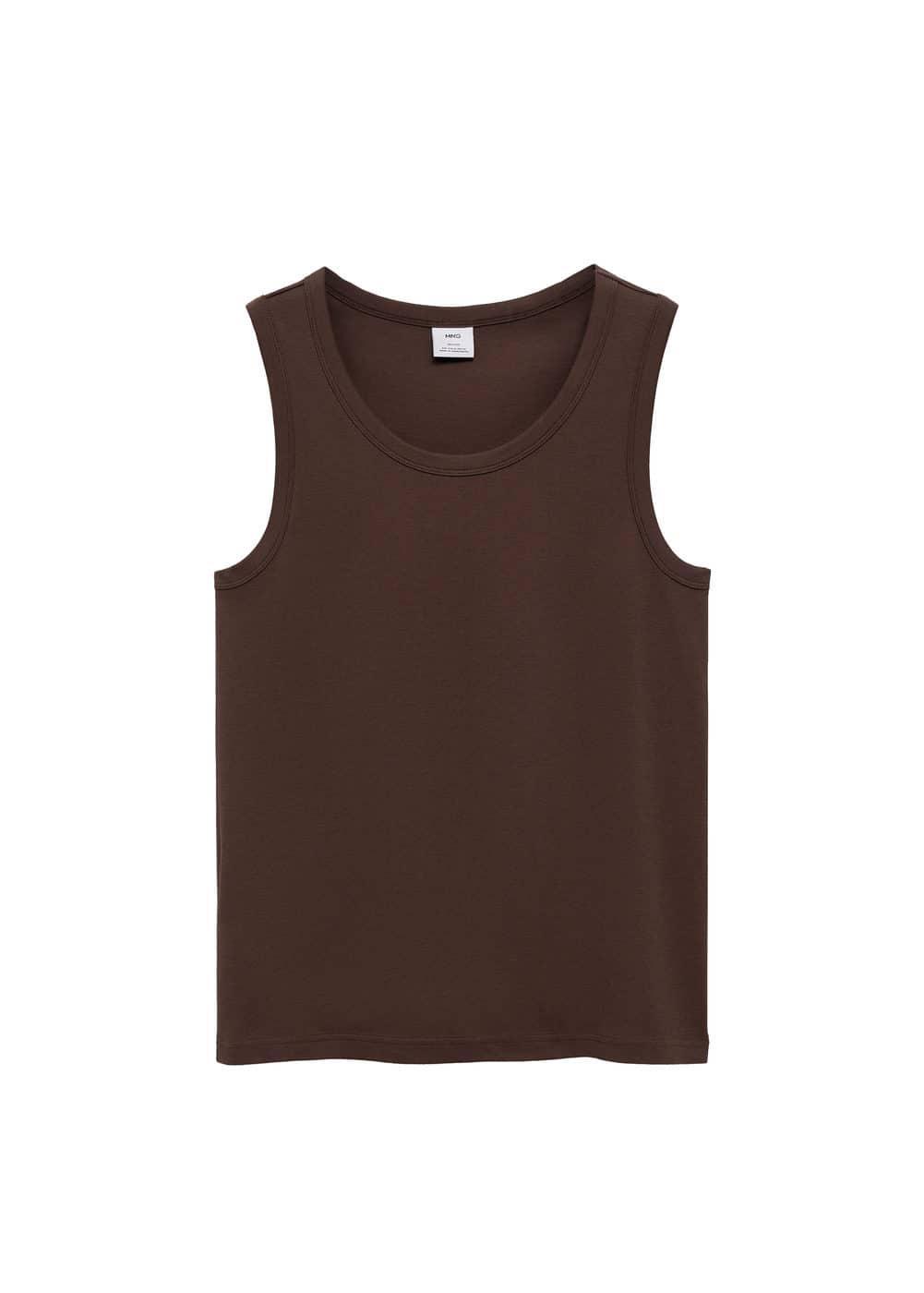 MANGO MAN - 100% cotton tank top burgundyMen Product Image