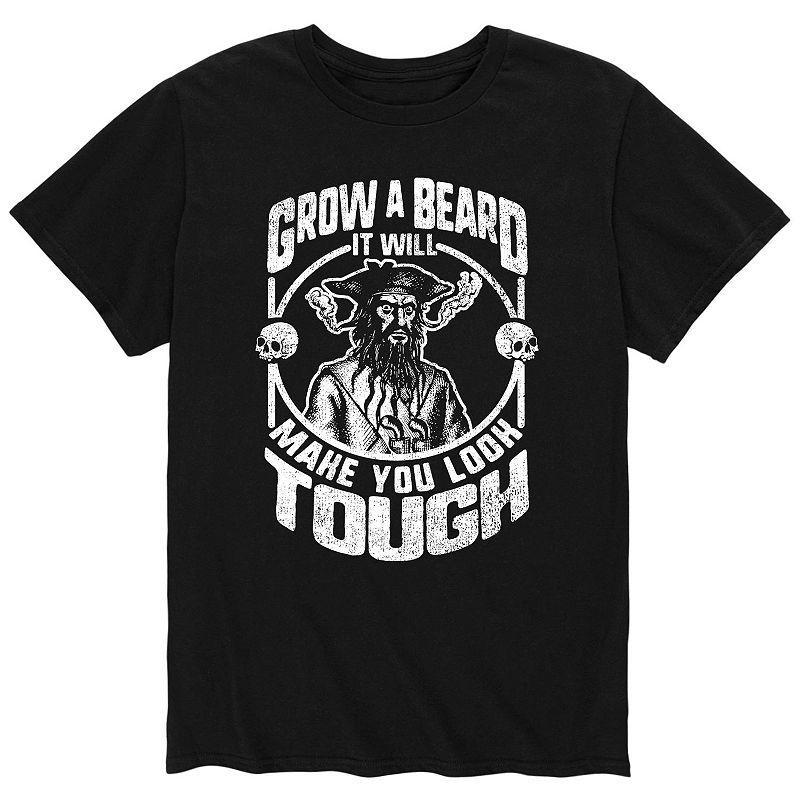 Mens Grow A Beard Tee Black Product Image