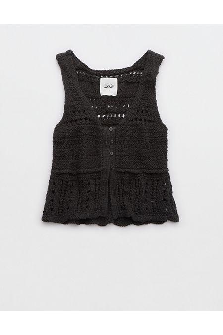 Aerie Crochet Sweater Vest Top Women's Product Image