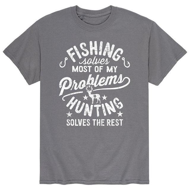 Big & Tall Fishing Solves Tee, Mens Blue Product Image