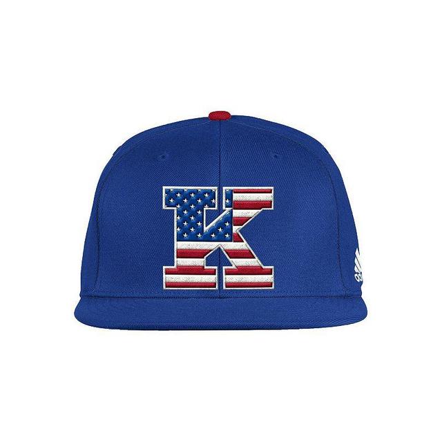 Mens adidas Royal Kansas Jayhawks Patriotic On-Field Baseball Fitted Hat Product Image