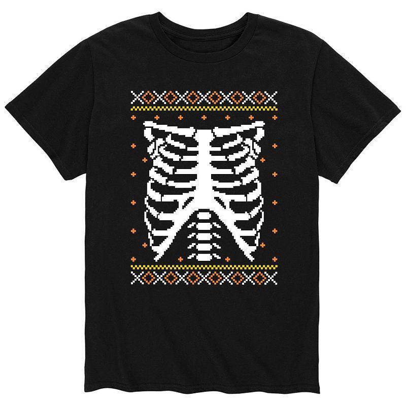 Mens Skeleton Chest Ugly Tee Black Product Image