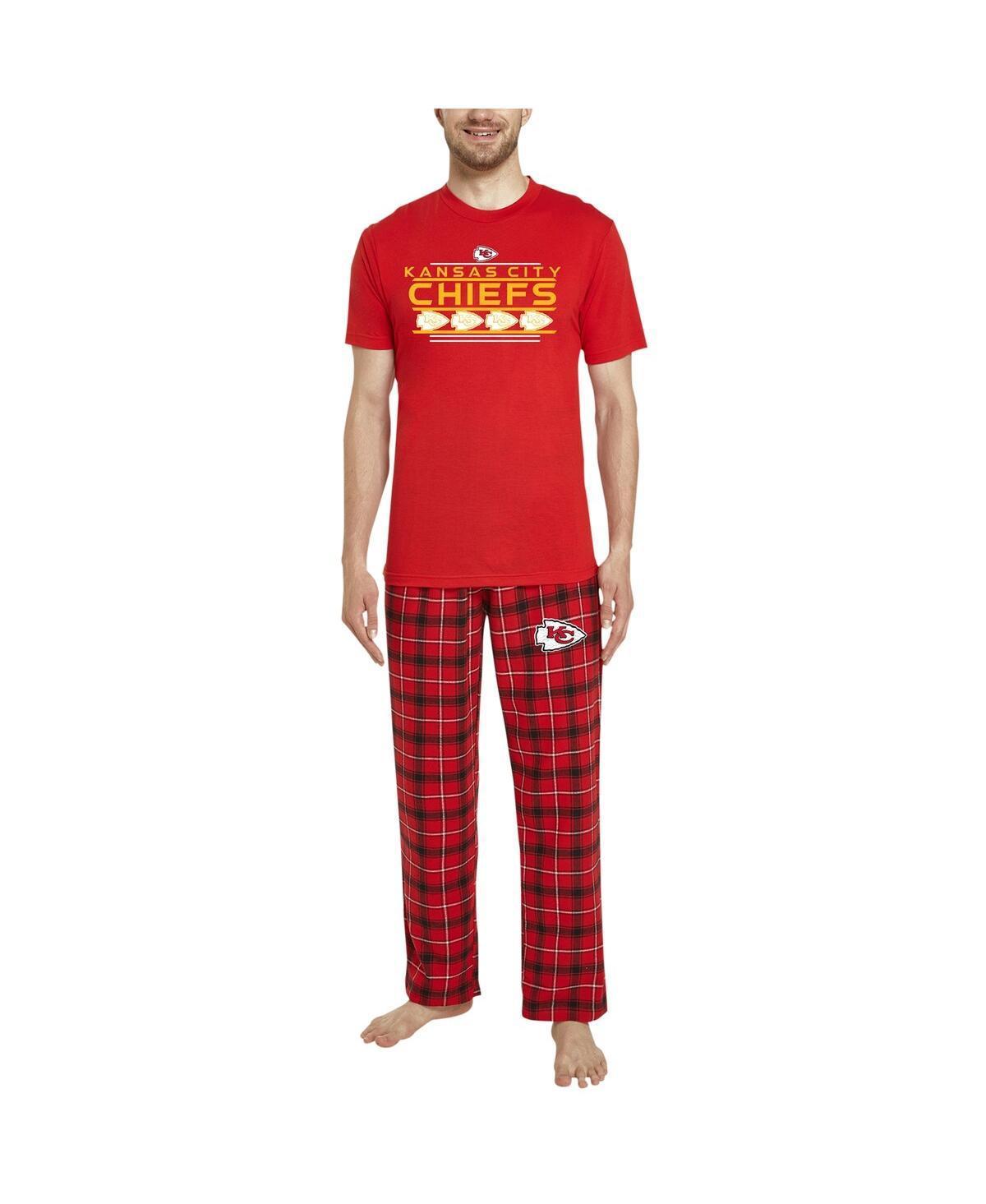 Mens Concepts Sport /Black Kansas City Chiefs ArcticT-Shirt & Flannel Pants Sleep Set Product Image