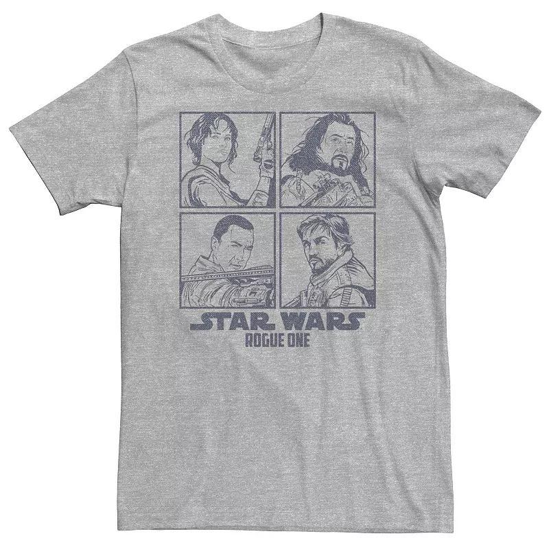 Big & Tall Star Wars Rogue One Rebel 4-Square Tee, Mens Athletic Grey Product Image