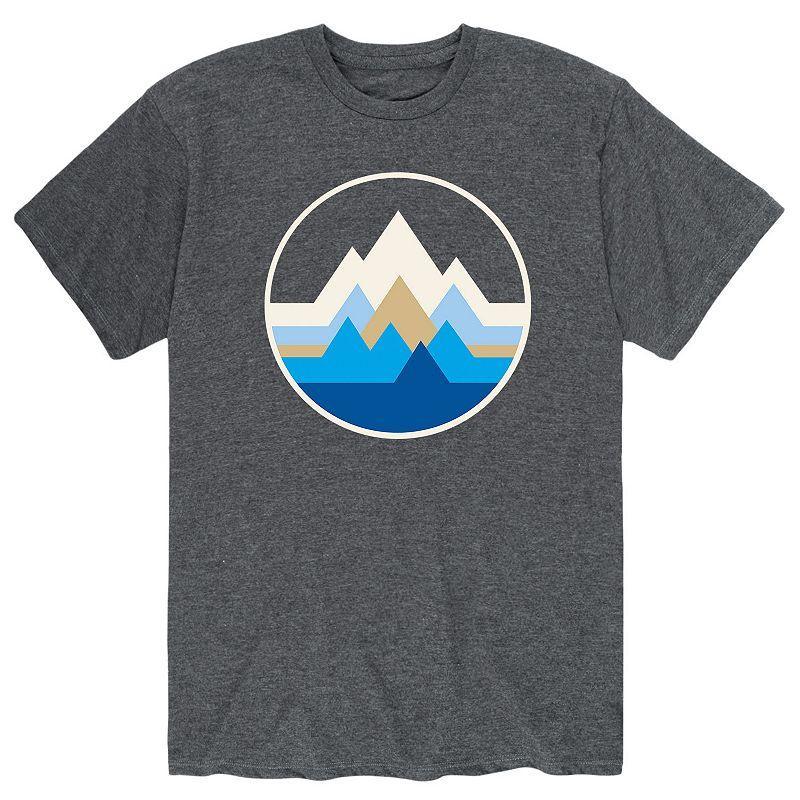 Mens Geo Mountain Circle Tee Grey Product Image