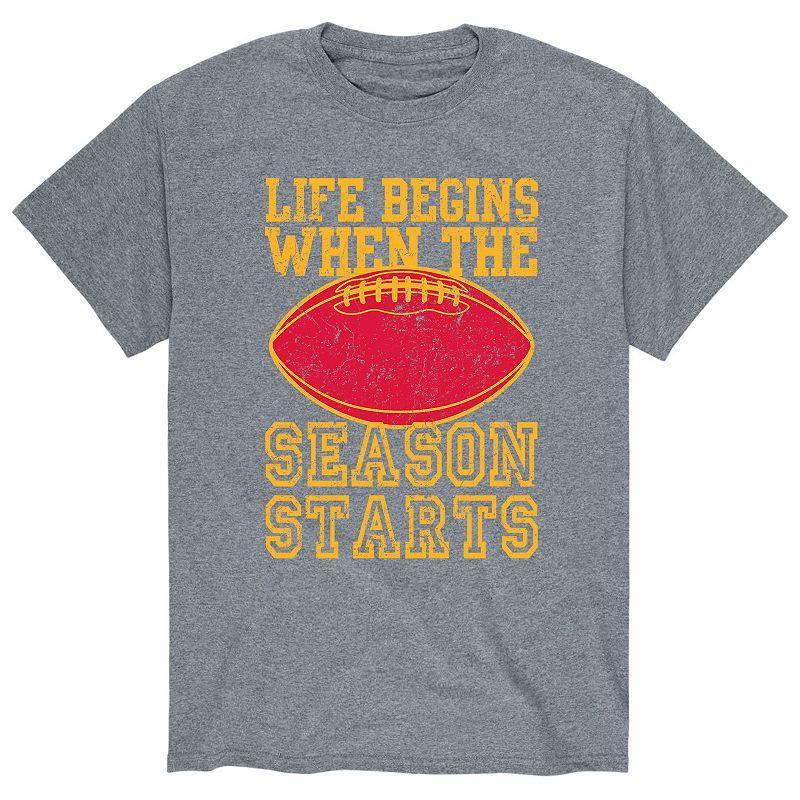 Mens Football Season Starts Tee Athletic Grey Product Image