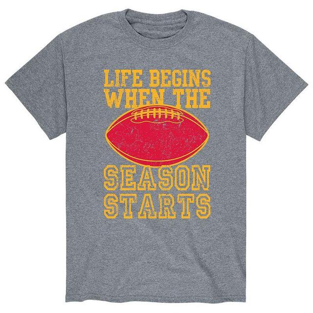 Mens Football Season Starts Tee Athletic Grey Product Image