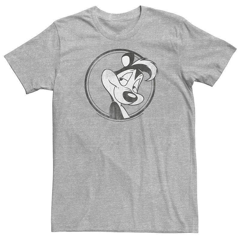 Big & Tall Looney Tunes Pepe Le Pew Simple Portrait Tee, Mens Athletic Grey Product Image