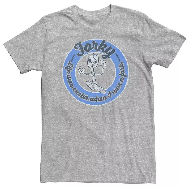 Big & Tall Disney / Pixar Toy Story 4 Forky Life Was Easier As A Fork Tee, Mens Athletic Grey Product Image