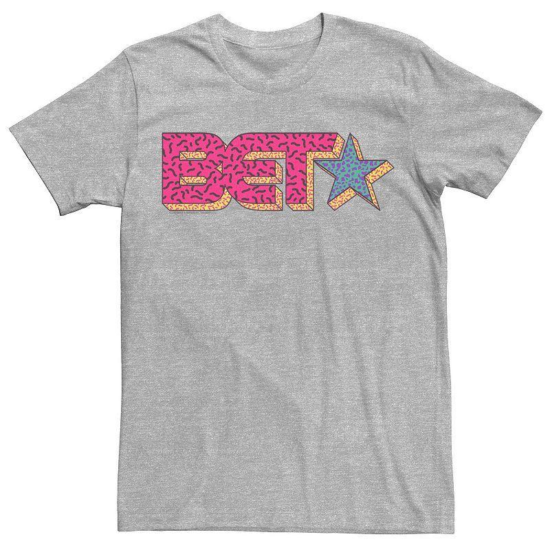 Mens BET 90s Style Logo Fill Tee Athletic Grey Product Image