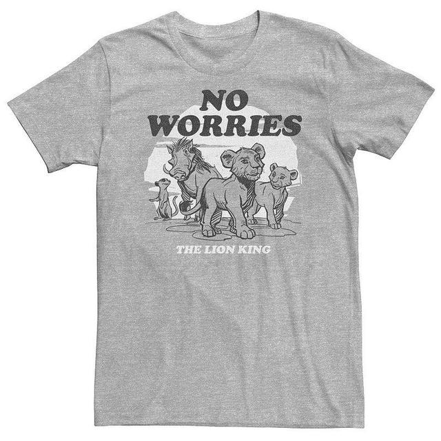 Big & Tall Disney The Lion King Live Action No Worries Group Shot Tee, Mens Athletic Grey Product Image