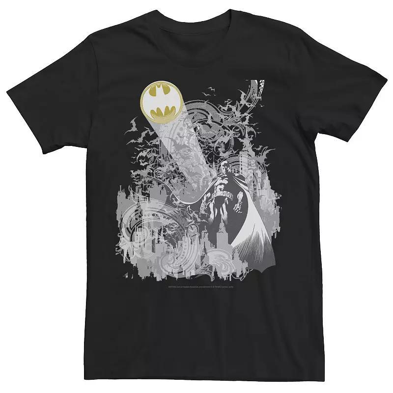 Mens DC Comics Batman Bat Signal Tee, Mens Grey Product Image