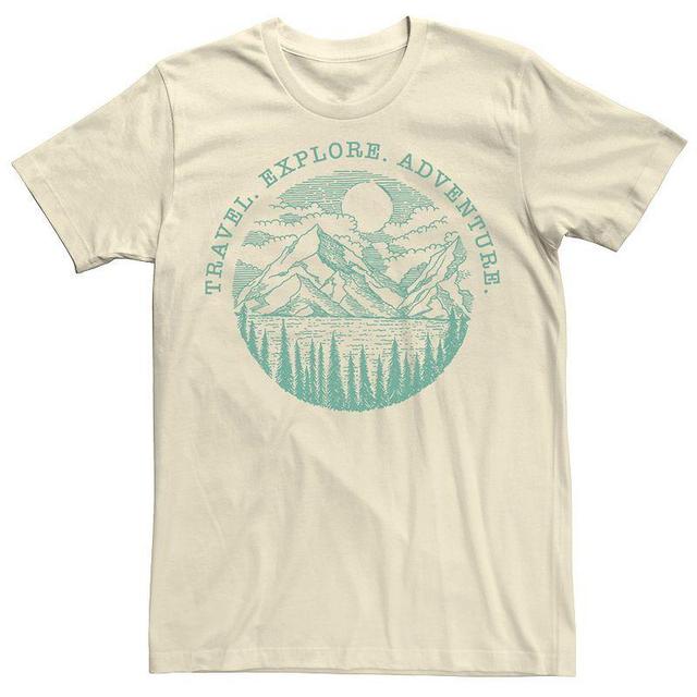 Mens Travel Explore Adventure Sketch Mountains Tee Product Image