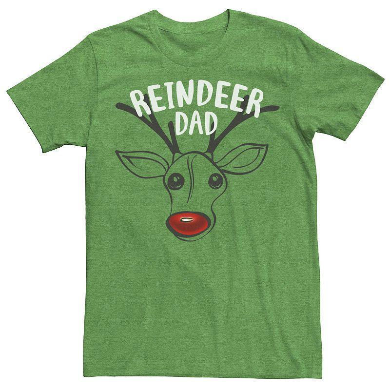 Mens Reindeer Dad Graphic Tee Kelly Grey Product Image