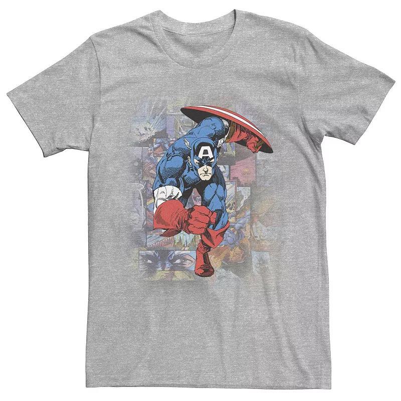 Mens Captain America Ready For Action Graphic Tee Athletic Grey Product Image