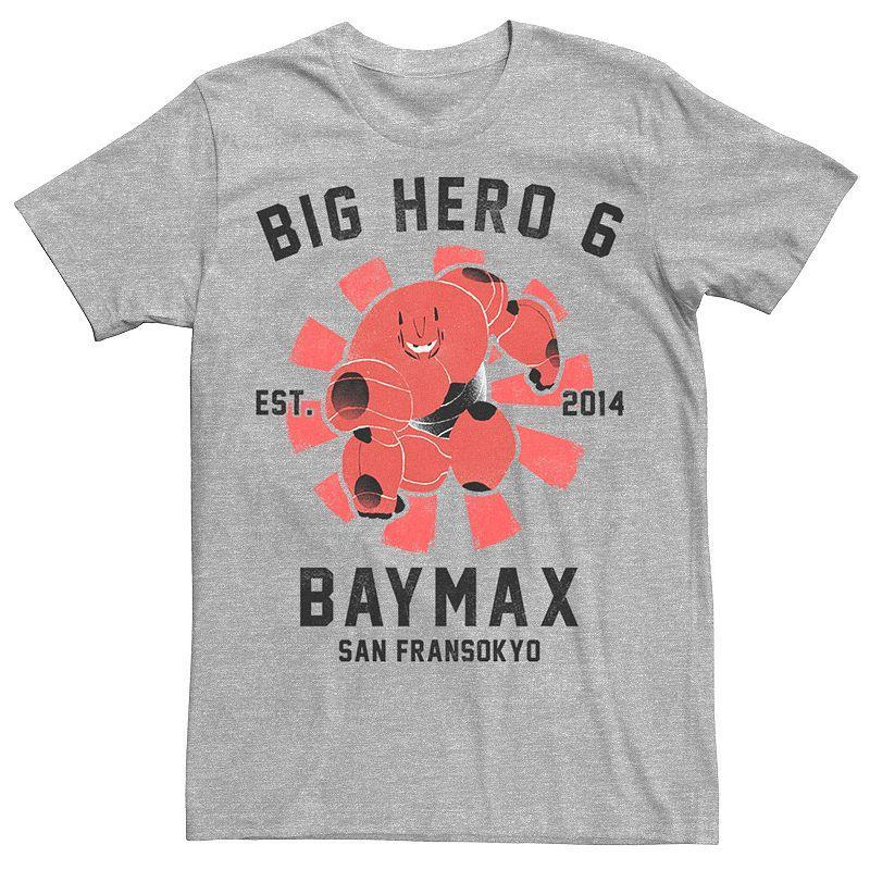 Disneys Big Hero 6 Baymax Mens Poster Tee Athletic Grey Product Image