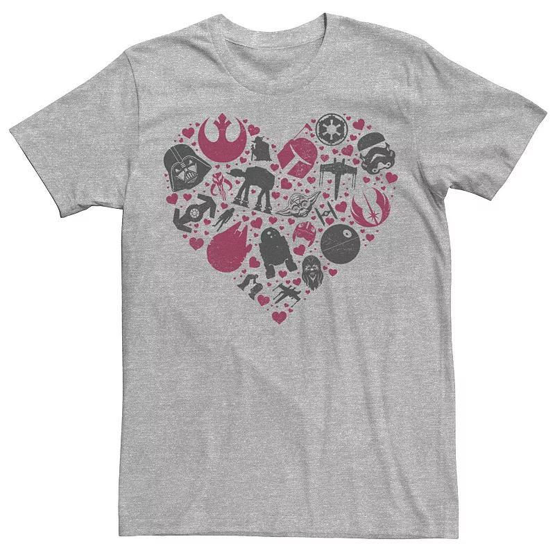 Mens Star Wars Heart Icon Fill Tee Athletic Grey Product Image