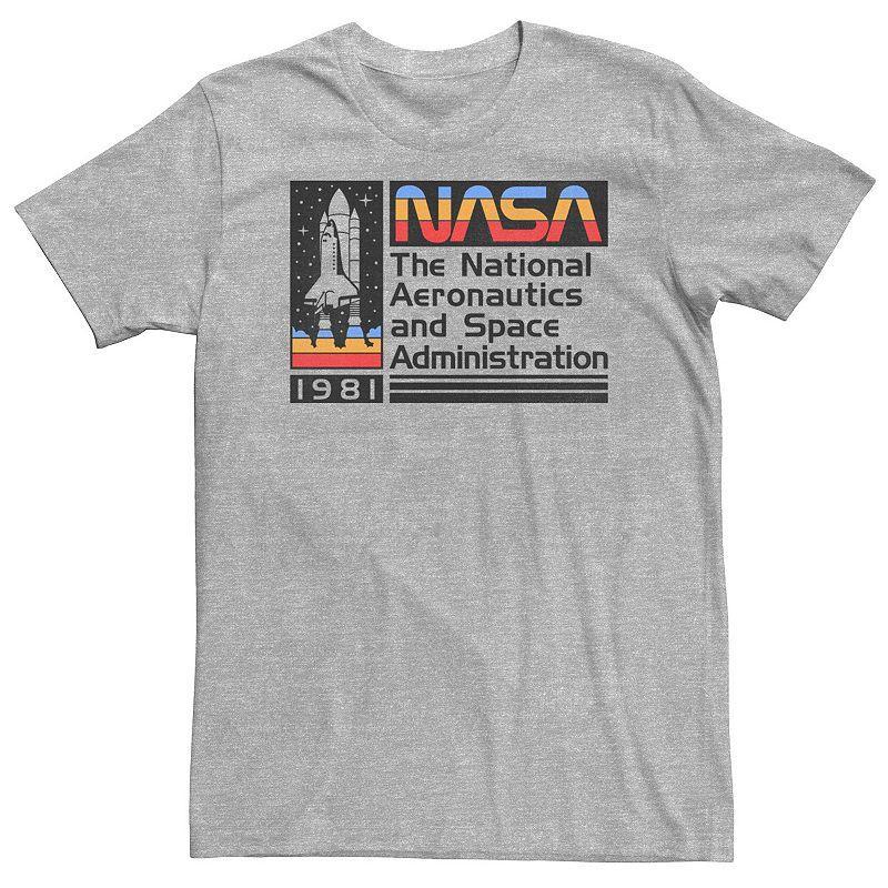 Big & Tall NASA Retro Logo Poster Tee, Mens Athletic Grey Product Image