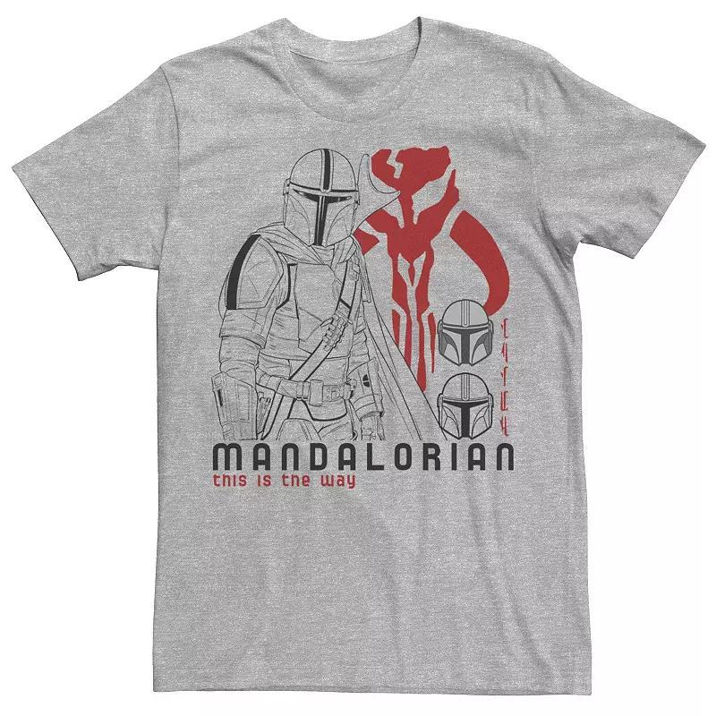 Mens Star Wars The Mandalorian Mudhorn Signet Left Chest Tee Athletic Grey Product Image