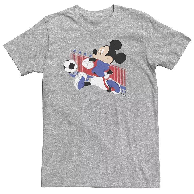 Big & Tall Disney Mickey & Friends USA Soccer Tee, Mens Athletic Grey Product Image