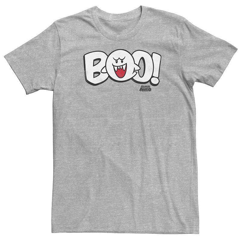 Big & Tall Nintendo Boo! Tee, Mens Athletic Grey Product Image