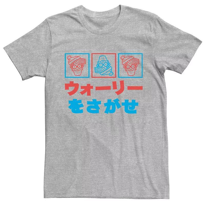 Mens Wheres Waldo Kanji Line Art Tee Med Grey Product Image