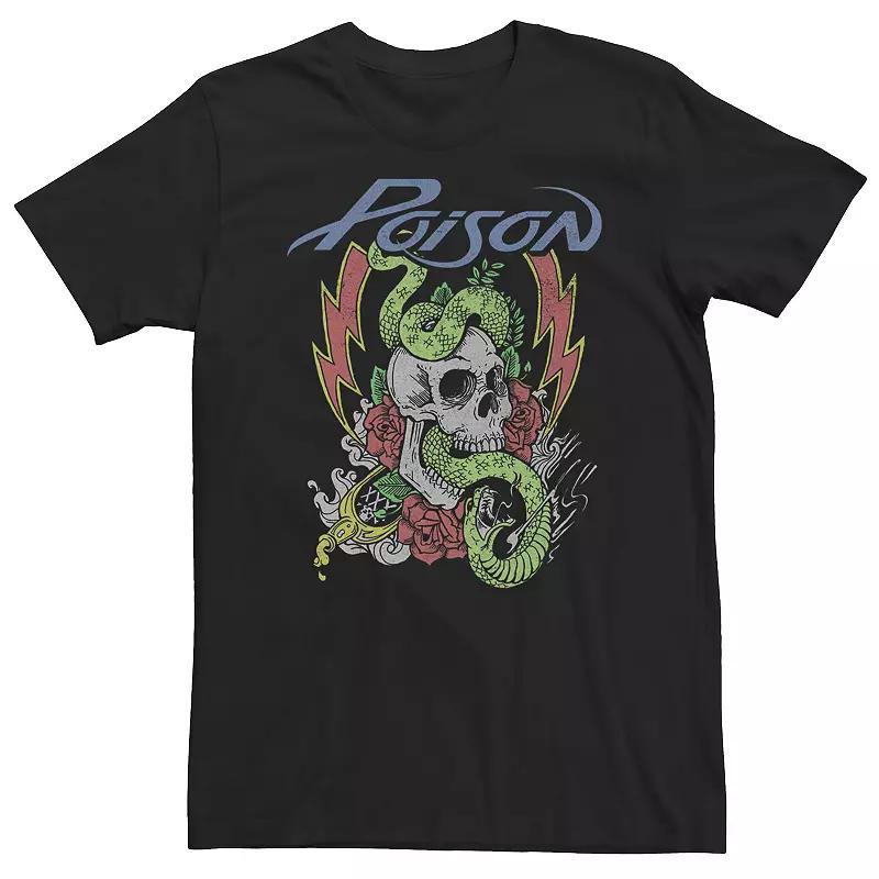 Big & Tall Poison Snake Skull Rose Neon Logo Tee, Mens Product Image