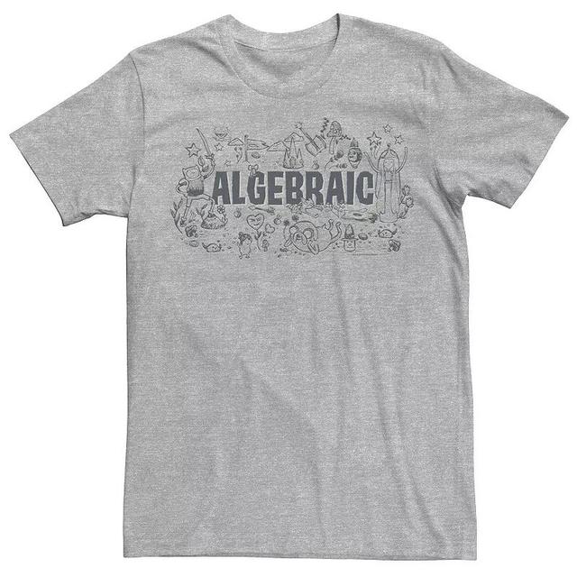 Mens Cartoon Network Adventure Time Algebraic Group Sketch Tee, Boys Athletic Grey Product Image