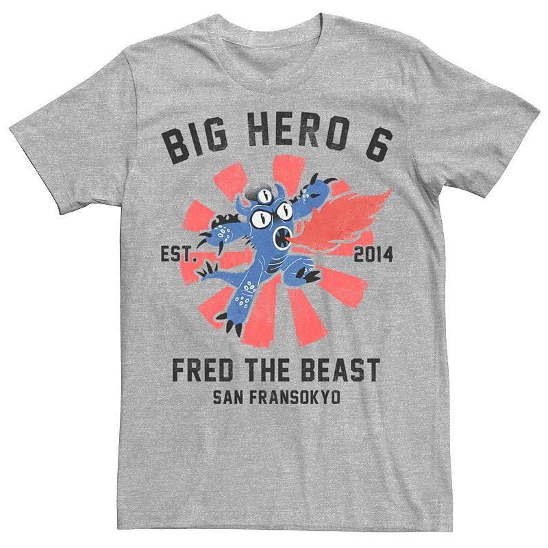 Mens Disney Big Hero 6 Fred The Beast Poster Tee Athletic Grey Product Image