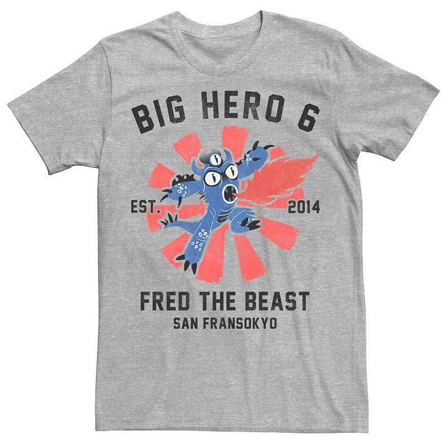 Mens Disney Big Hero 6 Fred The Beast Poster Tee Athletic Grey Product Image