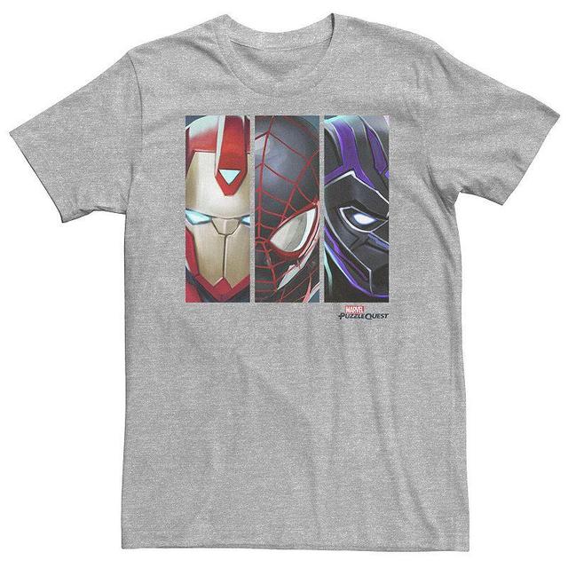 Big & Tall Marvel Puzzle Quest Close-Up Heroes Trio Tee, Mens Athletic Grey Product Image