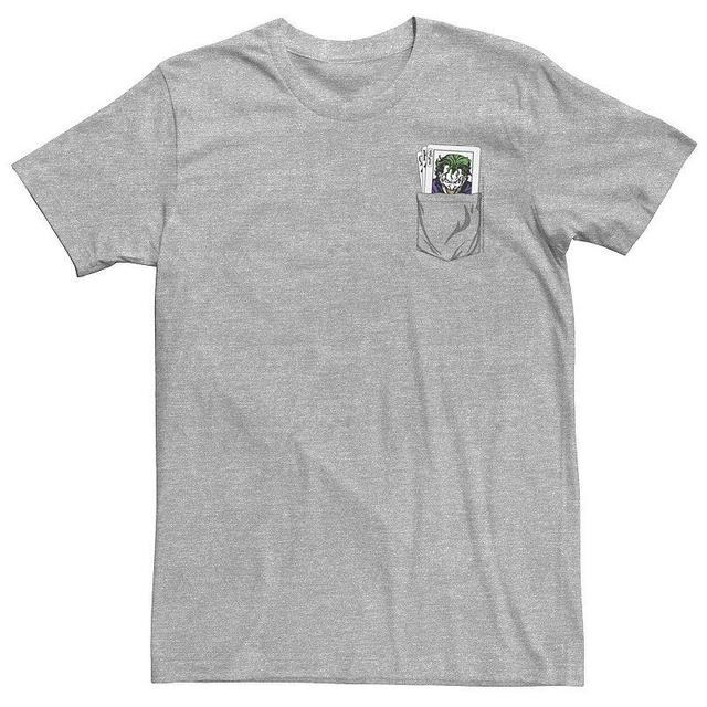 Big & Tall DC Comics Batman The Joker Pocket Card Tee, Mens Athletic Grey Product Image