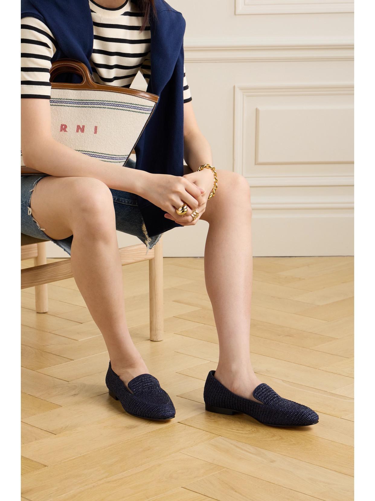 Pitakara Woven Slip-on Loafers In Navy Product Image