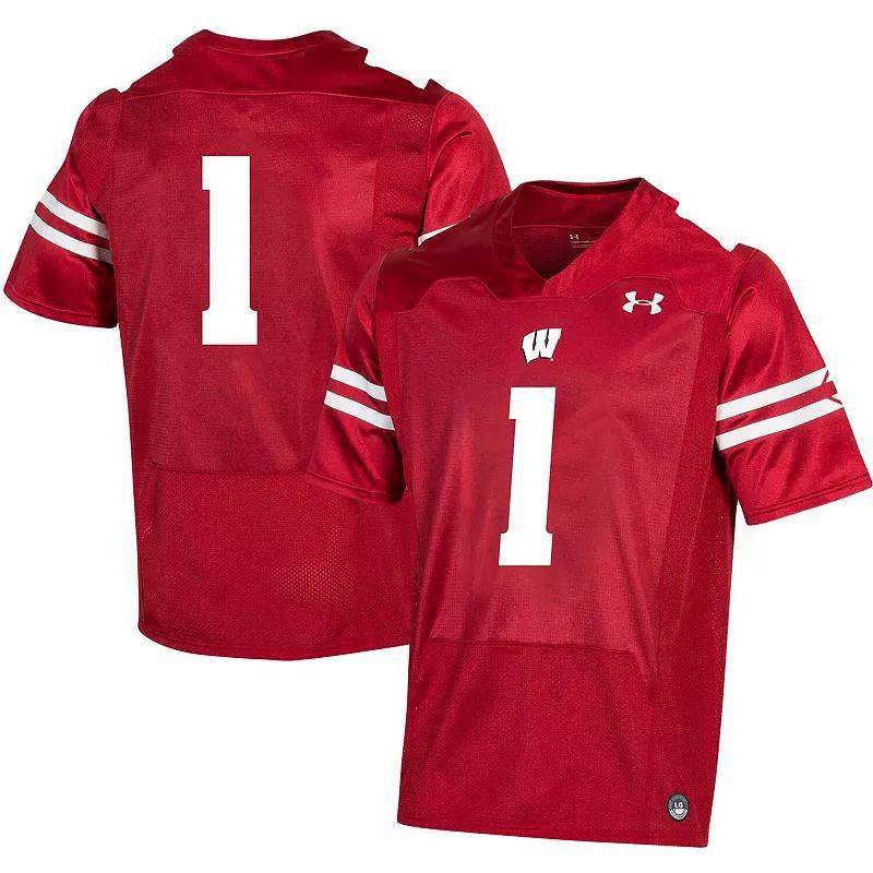 Mens Under Armour #1 Wisconsin Badgers Replica Football Jersey Product Image