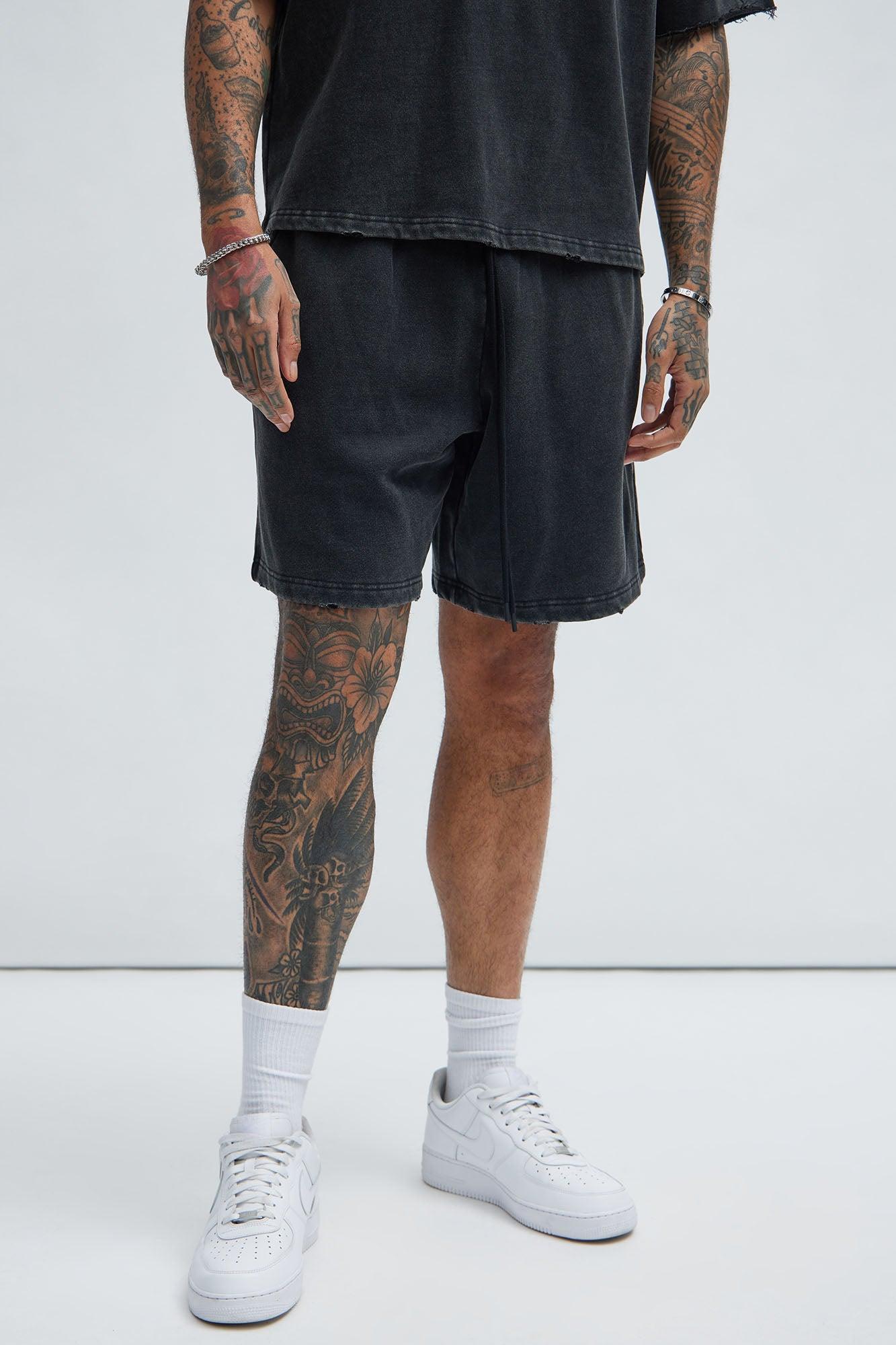 Tyson Heavy Wash Relaxed Shorts - Black Wash Product Image