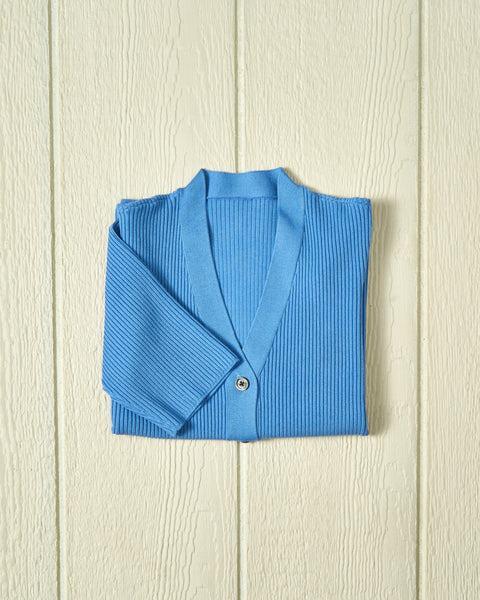 Haven Short Sleeve Knit Cardigan in Periwinkle Product Image