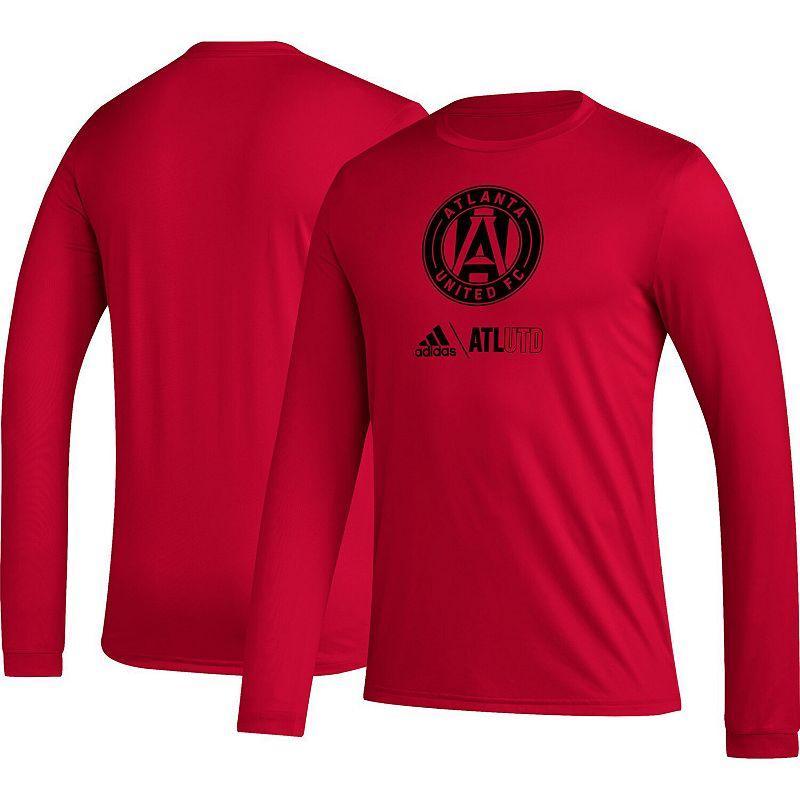 Mens adidas Red Atlanta United Fc Icon Aeroready Long Sleeve T-shirt Product Image