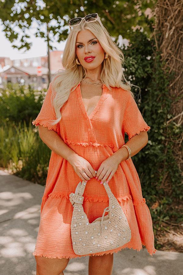 Summer Mimosa Babydoll Dress in Tangerine Curves Product Image