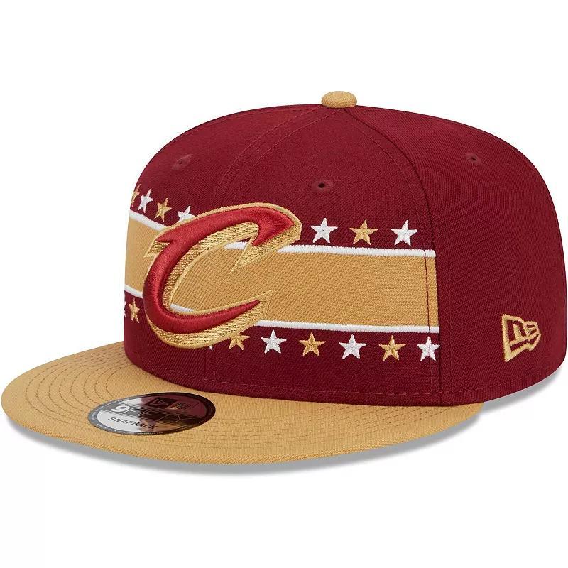 Mens New Era Wine Cleveland Cavaliers Banded Stars 9FIFTY Snapback Hat Product Image