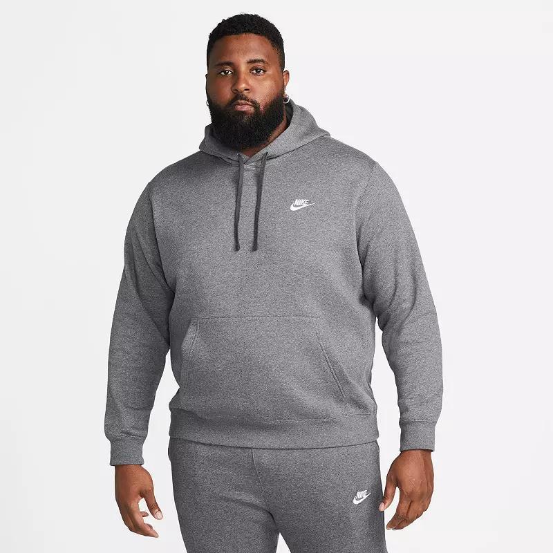 Big & Tall Nike Sportswear Club Fleece Pullover Hoodie, Mens Grey Heather Product Image