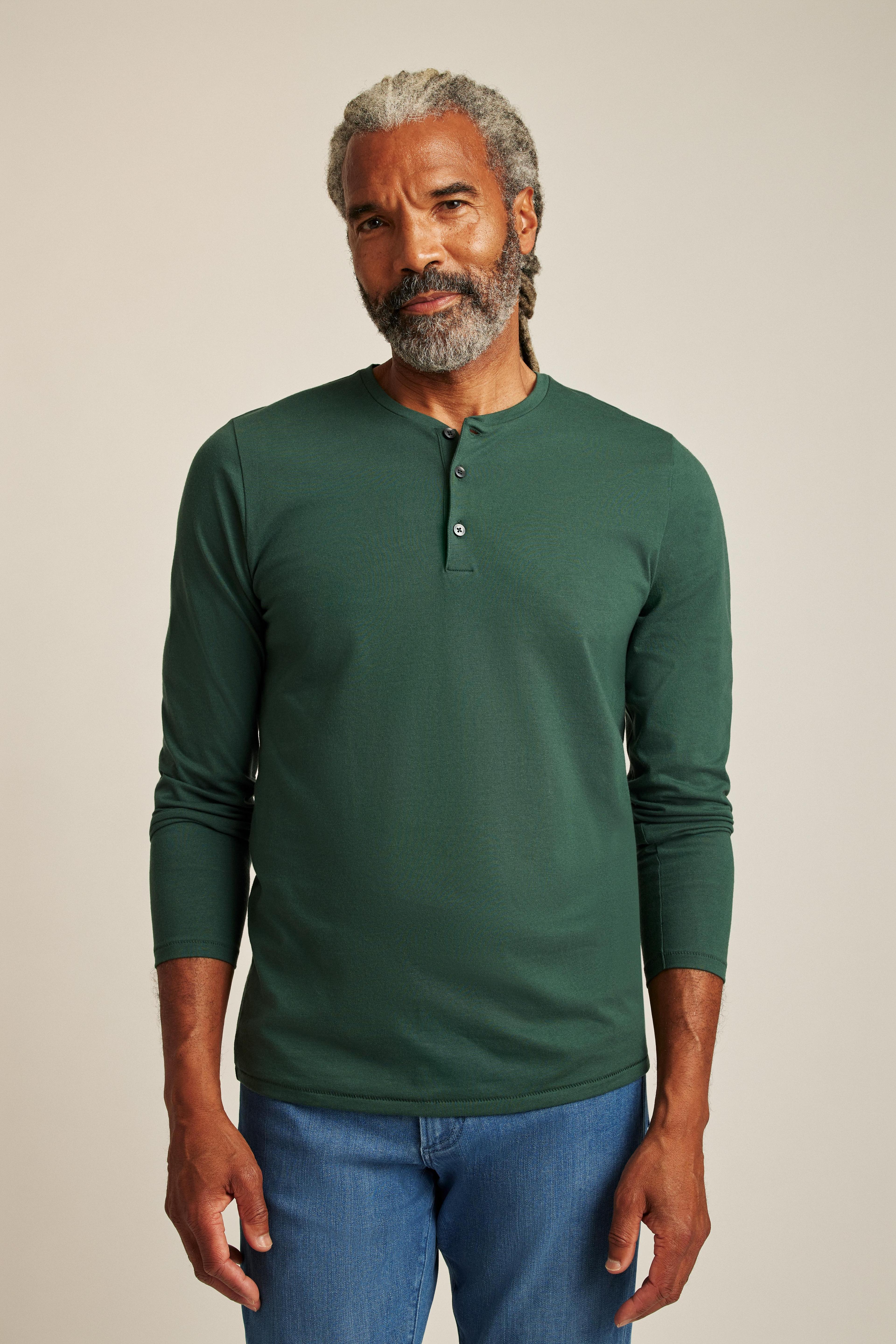 Pima Performance Long Sleeve Henley Product Image