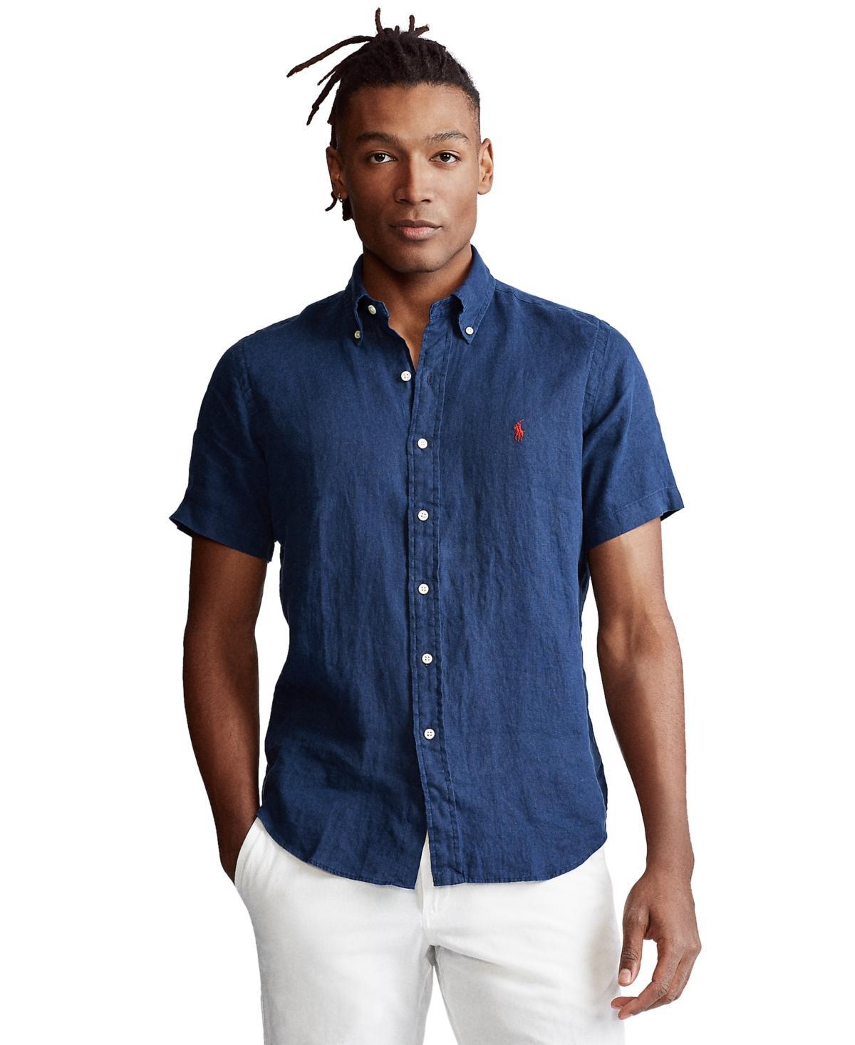 Polo Ralph Lauren Mens Short-Sleeve Linen Button-Up Product Image