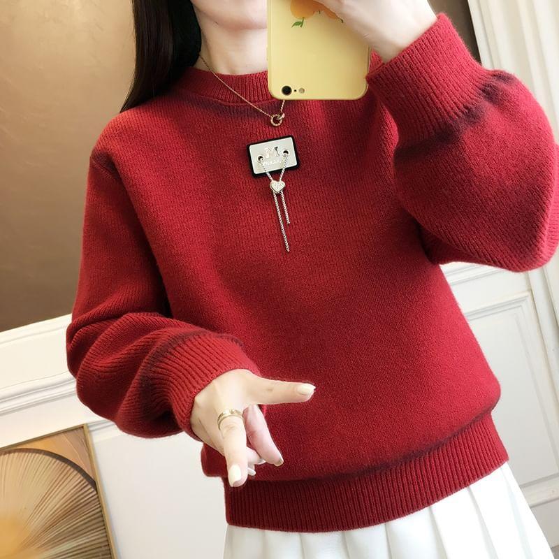 Crew Neck Contrast Trim Sweater product image