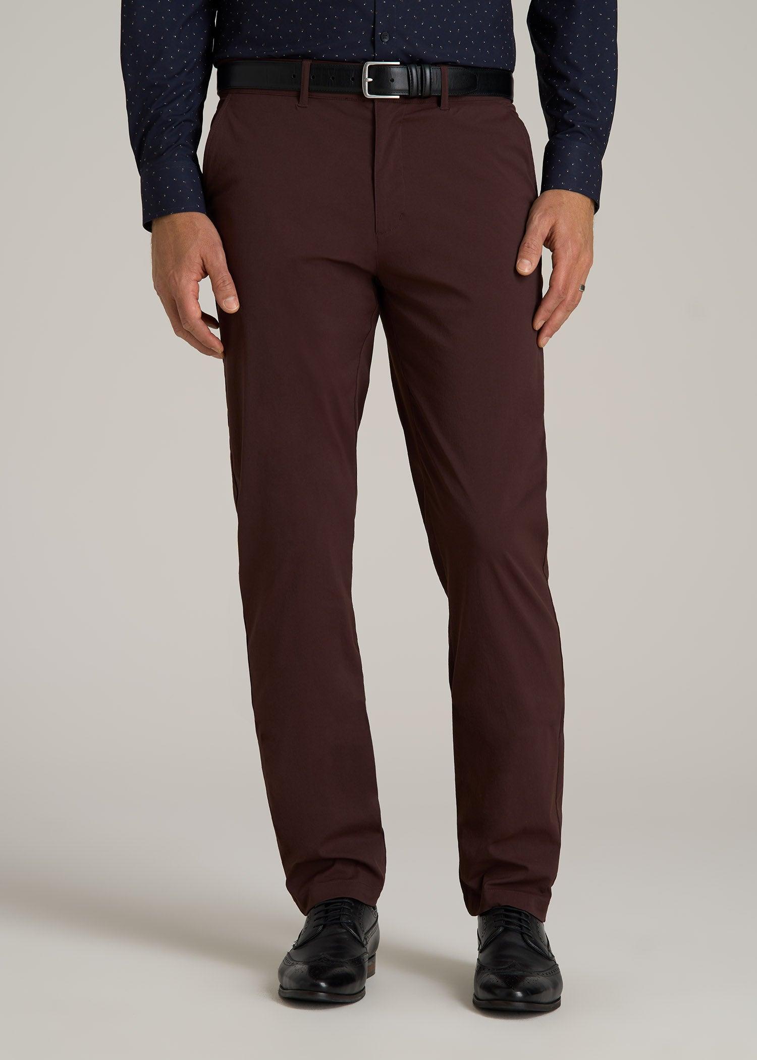 TAPERED FIT Traveler Chino Pants for Tall Men in Oxblood Product Image